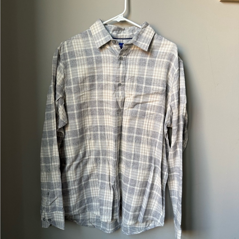 Apt. 9 Plaid Gray Men's Shirt Flannel